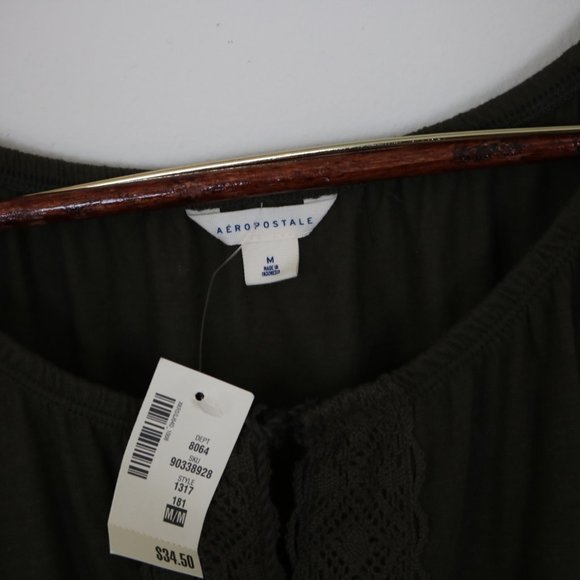 Aeropostale Hunter Green Cotton Peasant Top - Picture 6 of 7